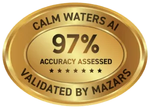Medallion showing that Calm Waters AI is validated by Mazars